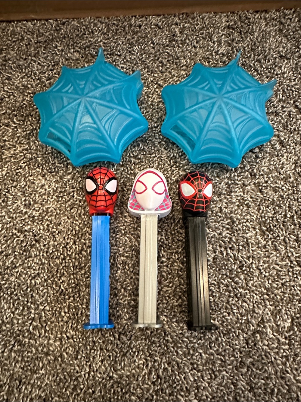 Spider-Man Themed PEZ Dispensers with Blue Web Toys
